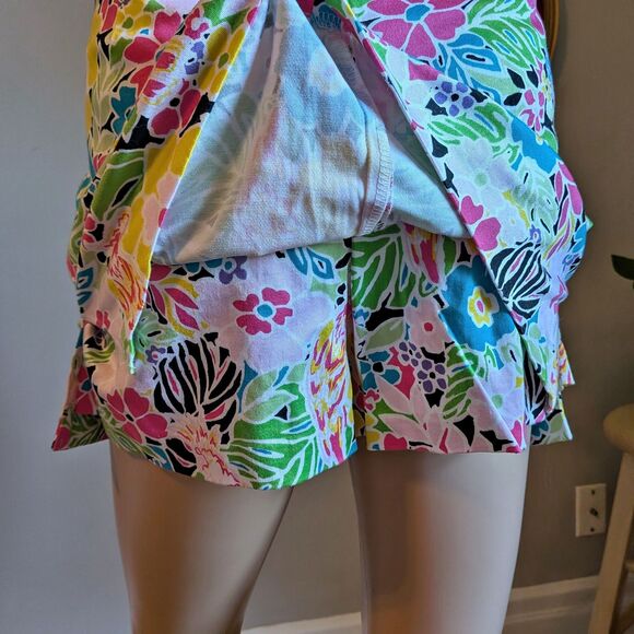 Vintage Y2K Bamboo Traders Mini Skort Floral Bright Bow Athleisure Size 10 - Picture 11 of 13